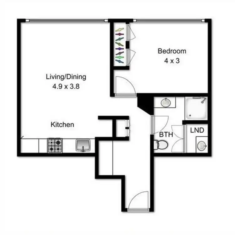 Floorplan of Homely apartment listing, 1008/128 Brookes Street, Fortitude Valley QLD 4006