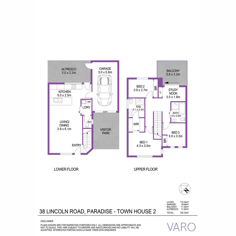 Floorplan of Homely townhouse listing, 2/38 Lincoln Road, Paradise SA 5075