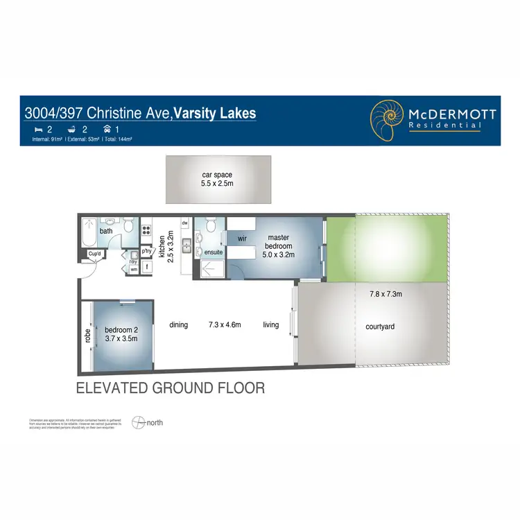 Floorplan of Homely apartment listing, 3004/397 Christine Avenue, Varsity Lakes QLD 4227
