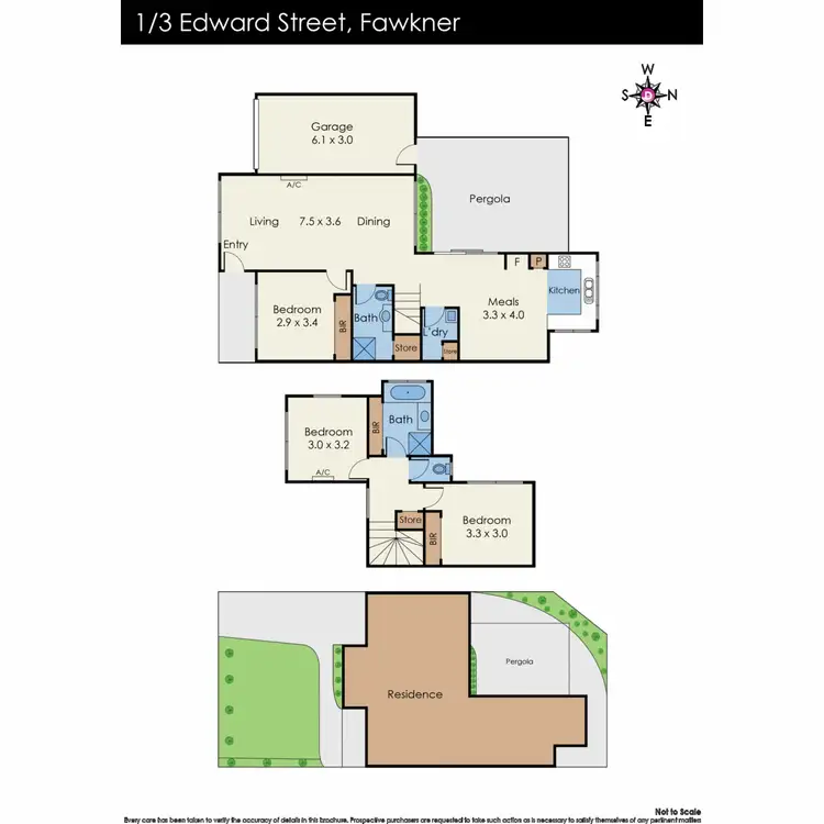 Floorplan of Homely townhouse listing, 1/3 Edward Street, Fawkner VIC 3060