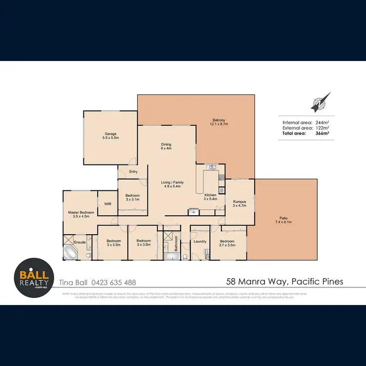 Floorplan of Homely house listing, 58 Manra Way, Pacific Pines QLD 4211