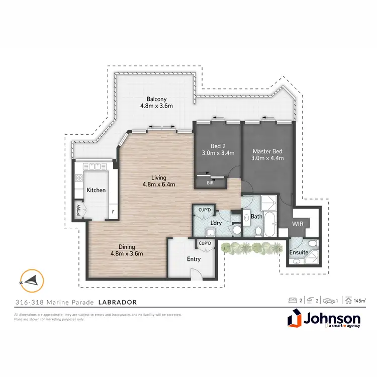 Floorplan of Homely apartment listing, 4/316-318 Marine Parade, Labrador QLD 4215