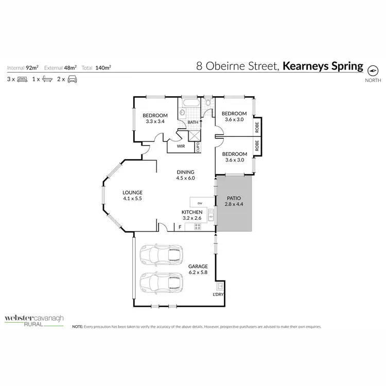 Floorplan of Homely house listing, 8 O'Beirne Street, Kearneys Spring QLD 4350
