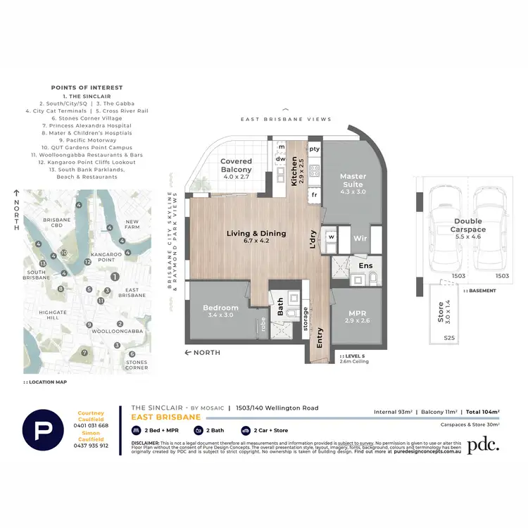 Floorplan of Homely unit listing, 1503/140 Wellington Road, East Brisbane QLD 4169
