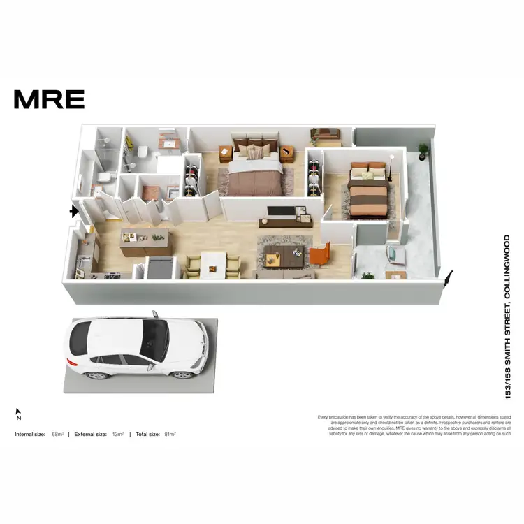 Floorplan of Homely apartment listing, 153/158 Smith Street, Collingwood VIC 3066