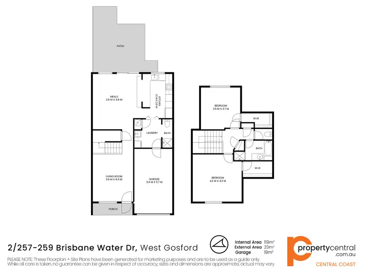 Floorplan of Homely townhouse listing, 2/257-259 Brisbane Water Drive, West Gosford NSW 2250