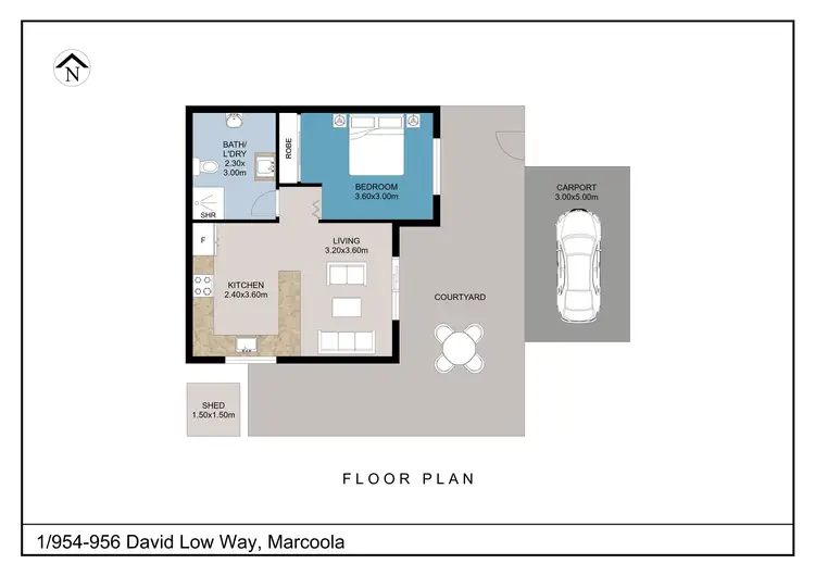 Floorplan of Homely townhouse listing, 1/954-956 David Low Way, Marcoola QLD 4564
