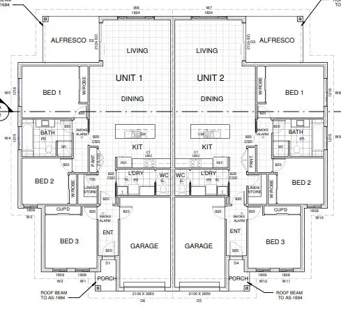 Floorplan of Homely semi-detached listing, 2/6 Derna Place, Ashmont NSW 2650