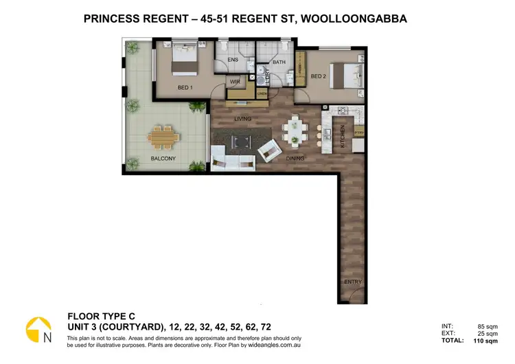 Floorplan of Homely unit listing, 22/45 Regent Street, Woolloongabba QLD 4102