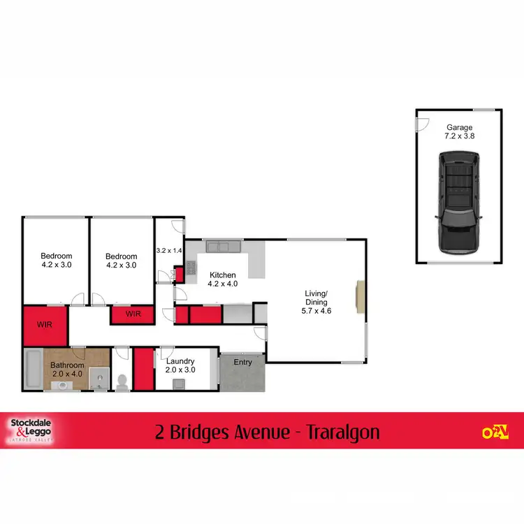 Floorplan of Homely house listing, 2 Bridges Avenue, Traralgon VIC 3844