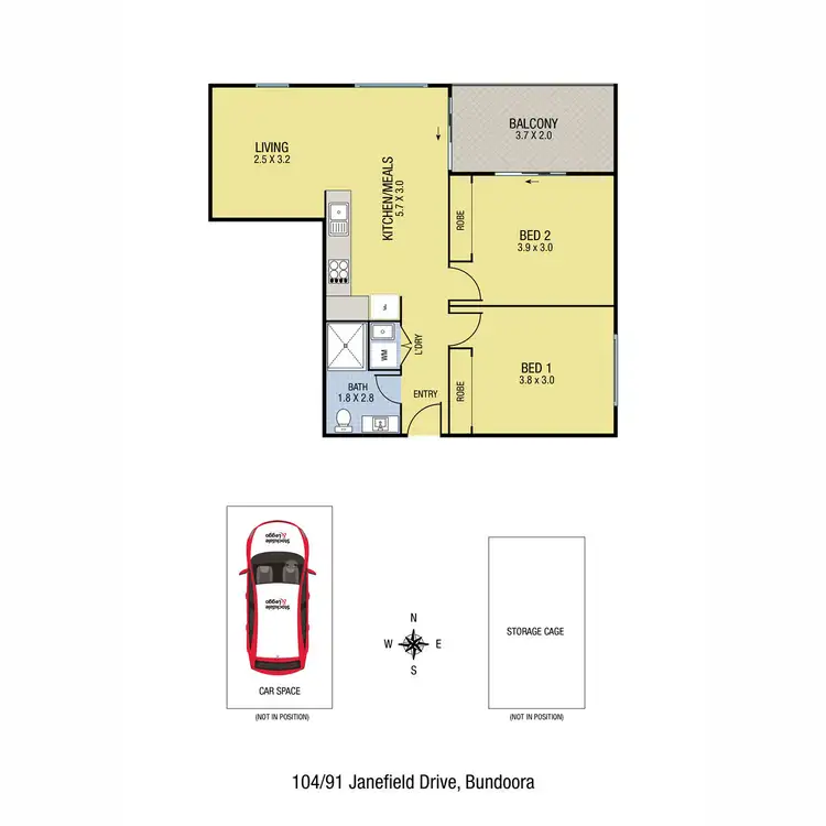 Floorplan of Homely apartment listing, 104/91 Janefield Drive, Bundoora VIC 3083