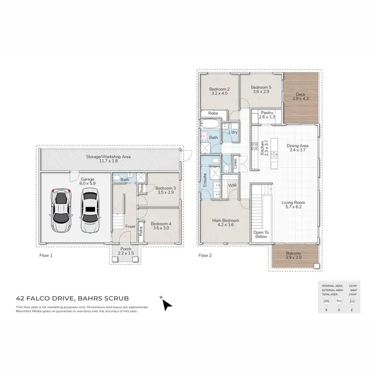Floorplan of Homely house listing, 42 Falco Drive, Bahrs Scrub QLD 4207