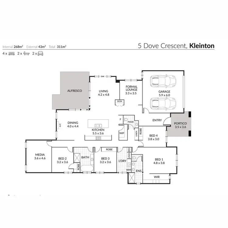Floorplan of Homely house listing, 5 Dove Crescent, Kleinton QLD 4352