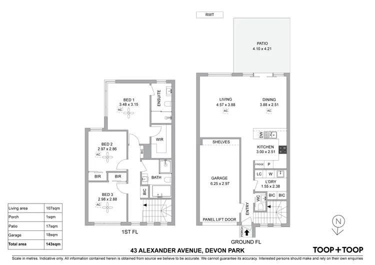 Floorplan of Homely townhouse listing, 43 Alexander Avenue, Devon Park SA 5008