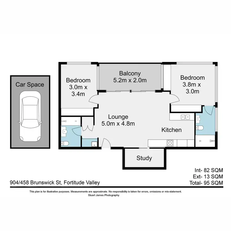Floorplan of Homely apartment listing, 904/458 Brunswick Street, Fortitude Valley QLD 4006