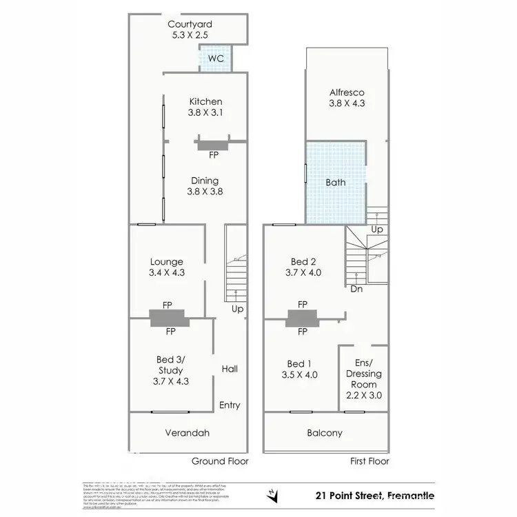 Floorplan of Homely house listing, 21 Point Street, Fremantle WA 6160