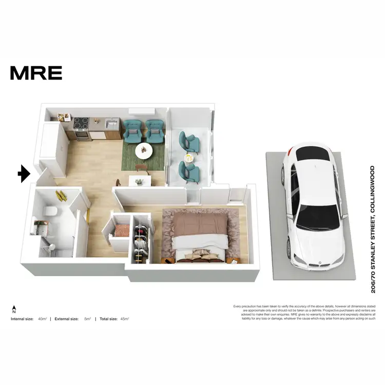 Floorplan of Homely apartment listing, 206/70 Stanley Street, Collingwood VIC 3066