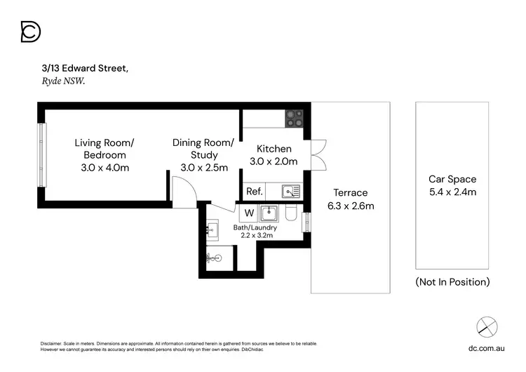 Floorplan of Homely studio listing, 3/13 Edward Street, Ryde NSW 2112