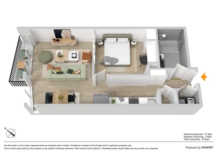 Floorplan of Homely unit listing, 1010/959 Ann Street, Fortitude Valley QLD 4006