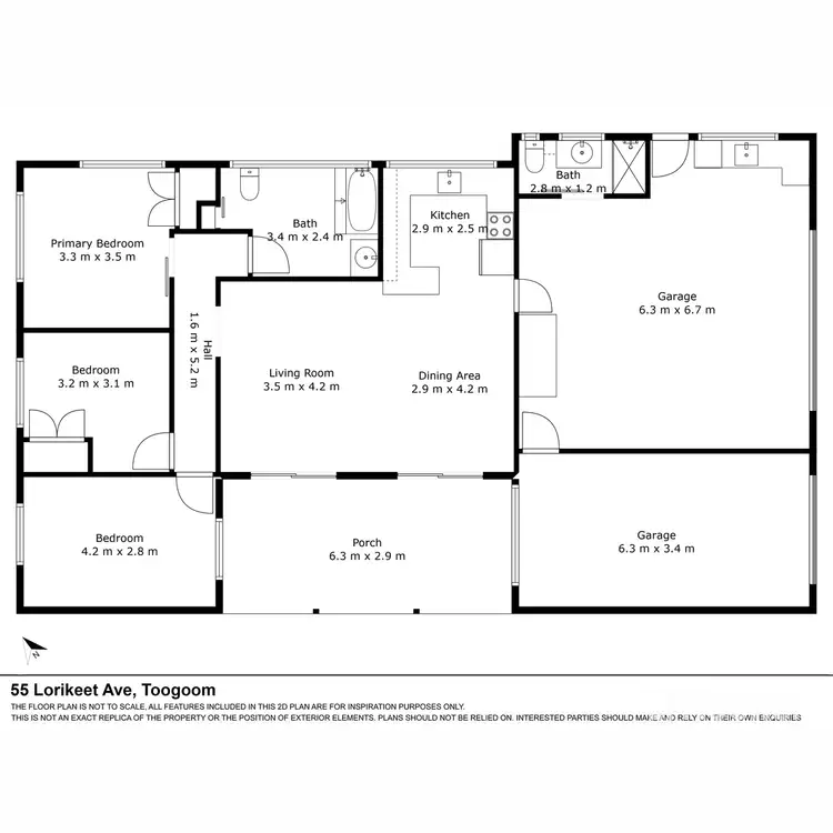 Floorplan of Homely house listing, 55 Lorikeet Avenue, Toogoom QLD 4655