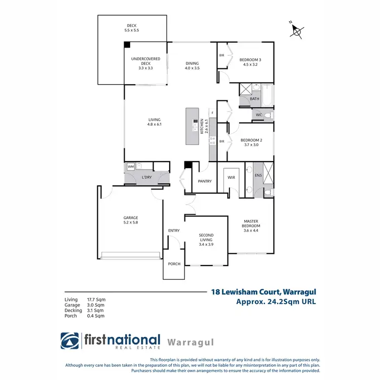 Floorplan of Homely house listing, 18 Lewisham Court, Warragul VIC 3820