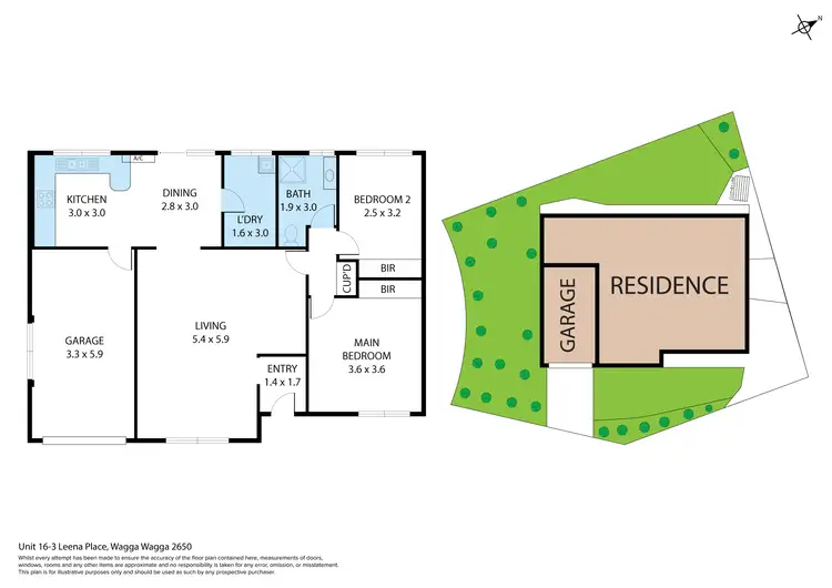 Floorplan of Homely unit listing, 16/3 Leena Place, Wagga Wagga NSW 2650