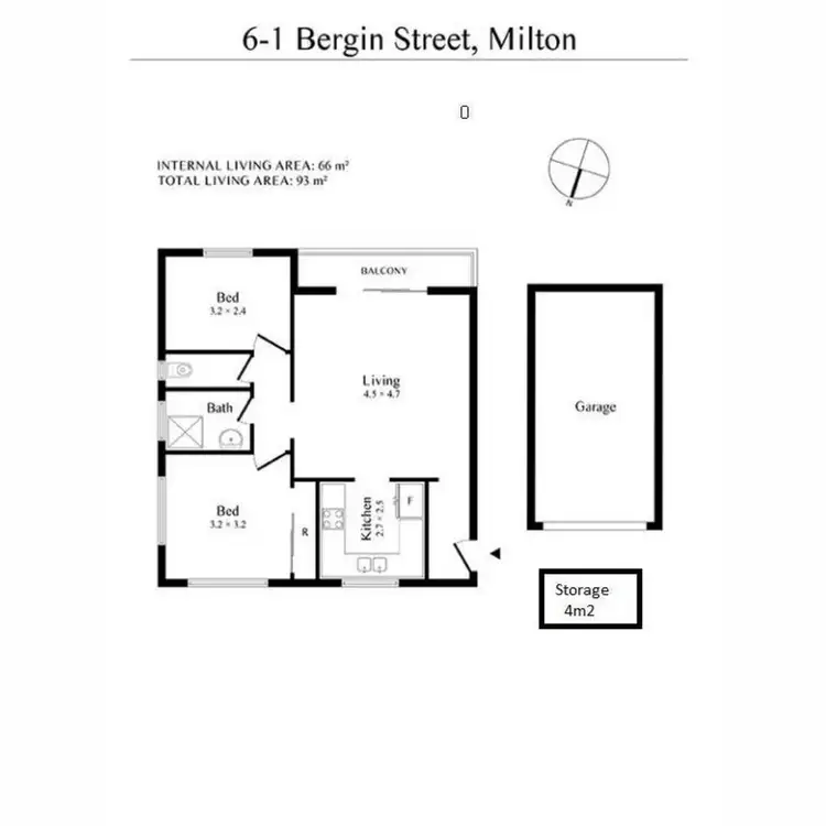 Floorplan of Homely apartment listing, 6/1 Bergin Street, Milton QLD 4064