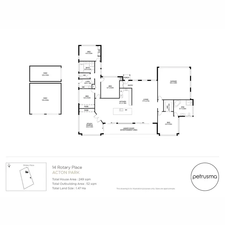 Floorplan of Homely house listing, 14 Rotary Place, Acton Park TAS 7170