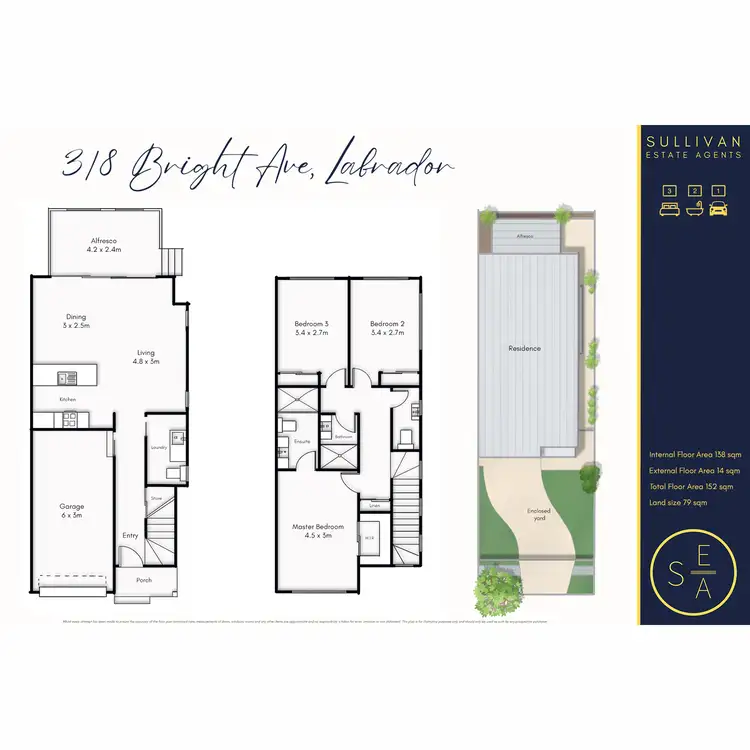 Floorplan of Homely townhouse listing, 3/8 Bright Avenue, Labrador QLD 4215