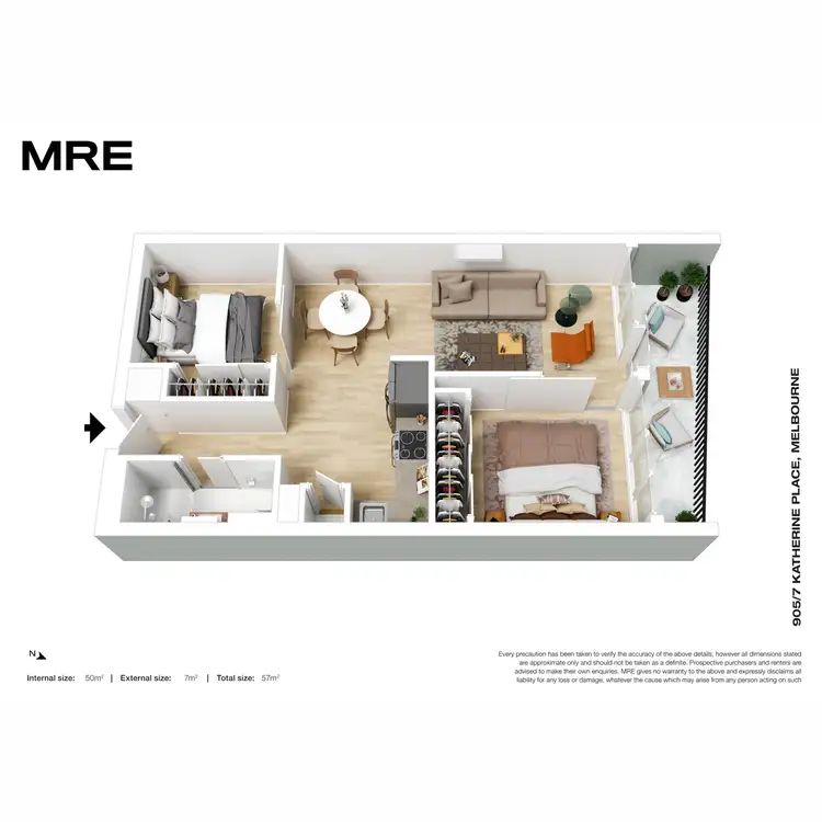 Floorplan of Homely apartment listing, 905/7 Katherine Place, Melbourne VIC 3000