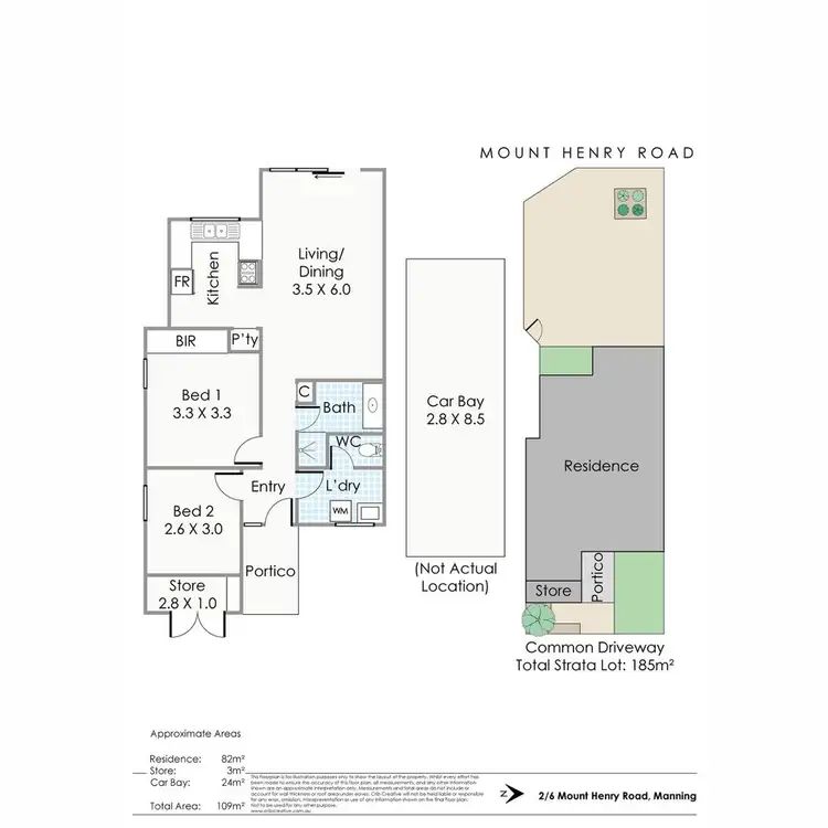 Floorplan of Homely villa listing, 2/6 Mount Henry Road, Como WA 6152