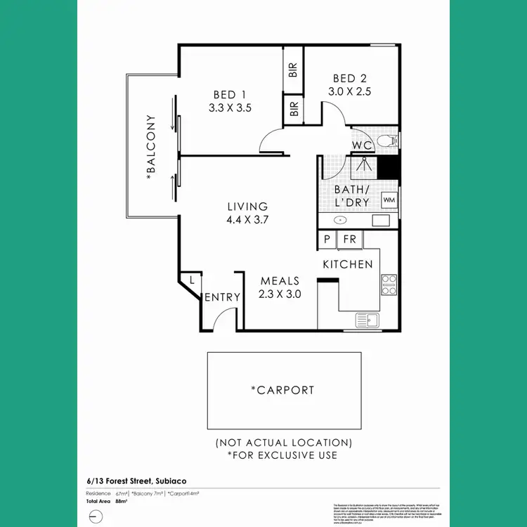 Floorplan of Homely unit listing, 6/13 Forrest Street, Subiaco WA 6008