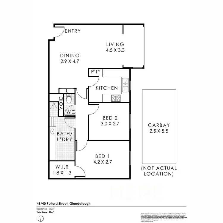 Floorplan of Homely apartment listing, 48/40 Pollard Street, Glendalough WA 6016