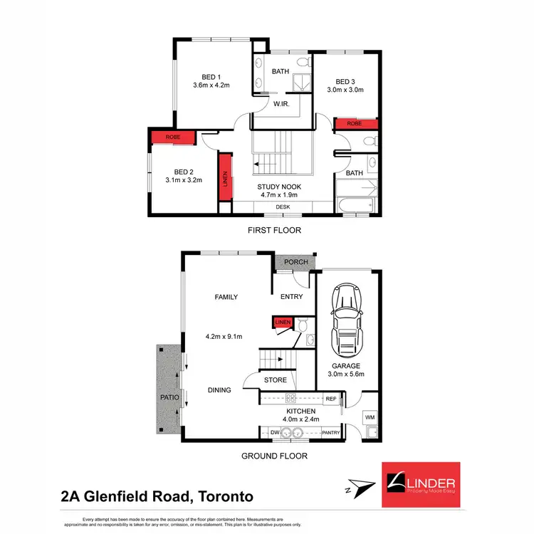Floorplan of Homely semi-detached listing, 2B Glenfield Road, Toronto NSW 2283