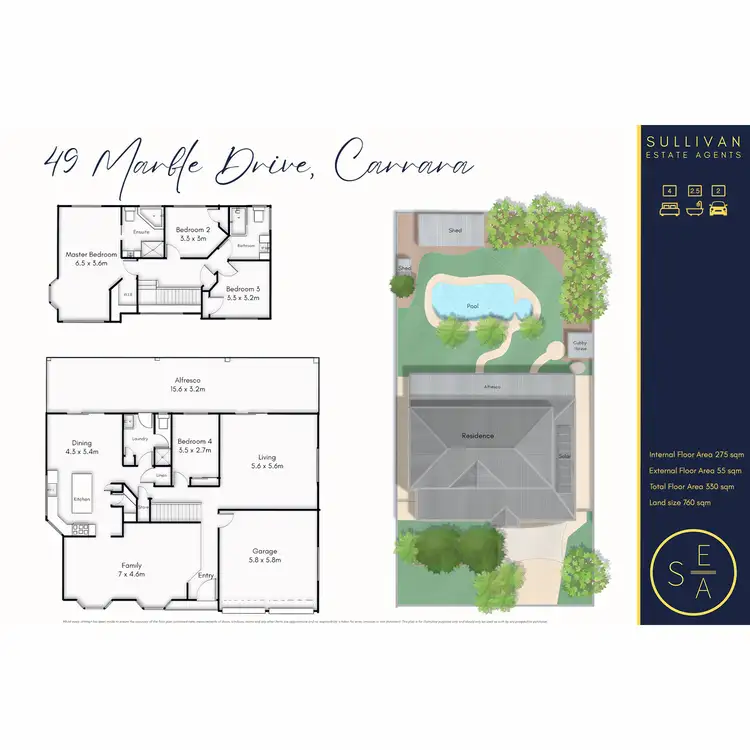 Floorplan of Homely house listing, 49 Marble Drive, Carrara QLD 4211