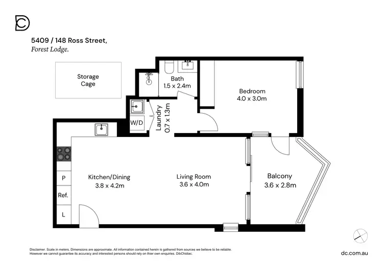Floorplan of Homely apartment listing, 5409/148 Ross Street, Forest Lodge NSW 2037