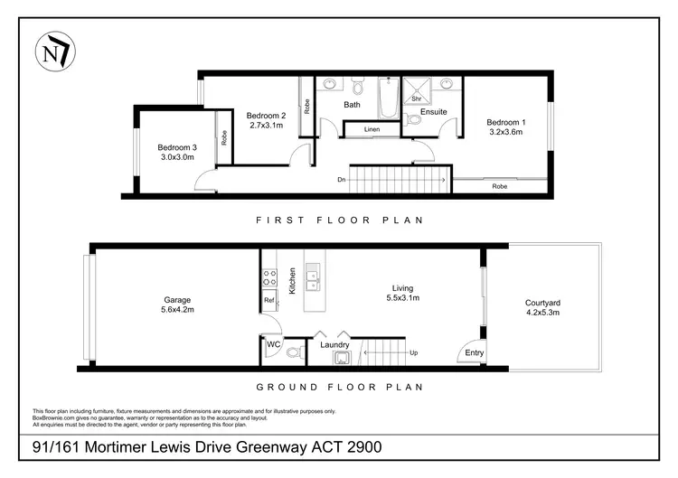 Floorplan of Homely townhouse listing, 91/161 Mortimer Lewis Drive, Greenway ACT 2900