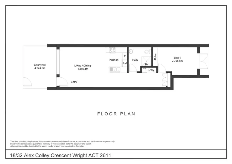 Floorplan of Homely apartment listing, 18/32 Alex Colley Crescent, Wright ACT 2611