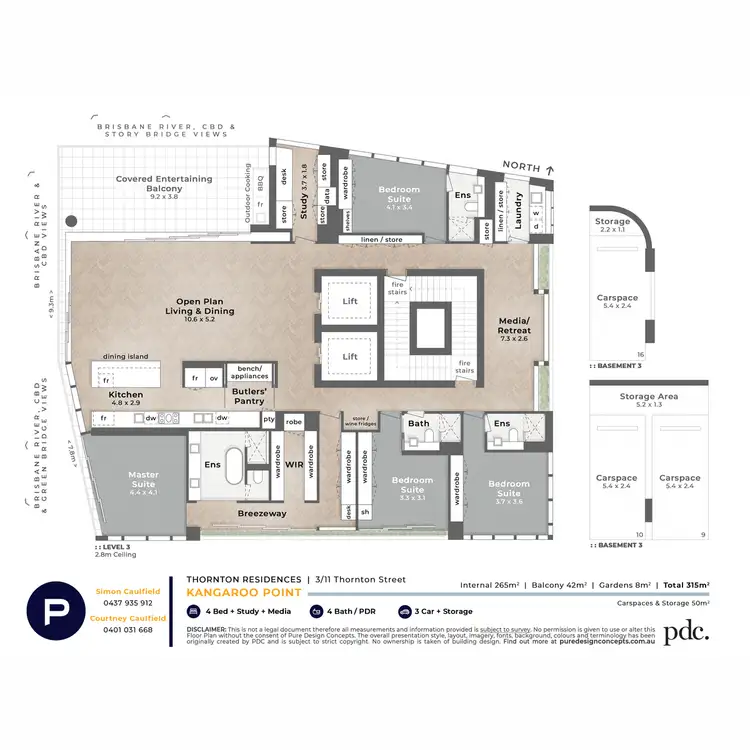Floorplan of Homely unit listing, 3/11 Thornton Street, Kangaroo Point QLD 4169