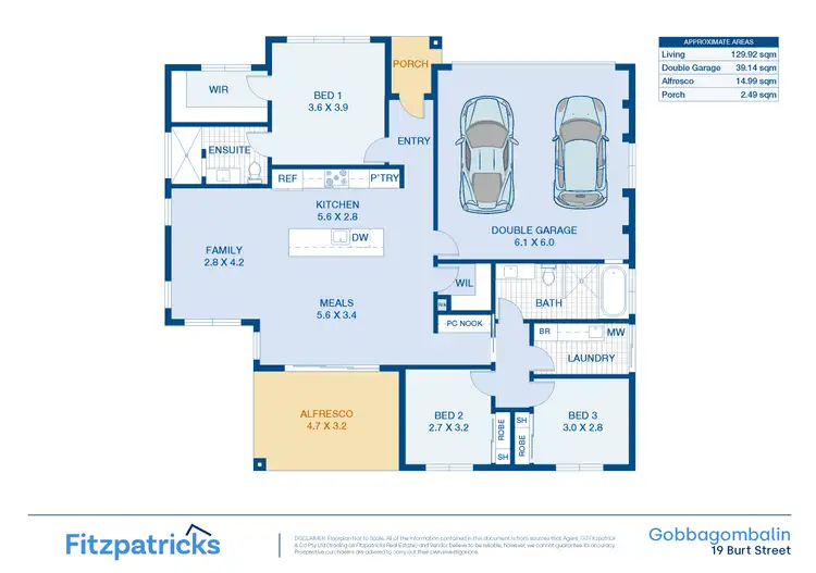 Floorplan of Homely unit listing, 19 Burt Street, Gobbagombalin NSW 2650