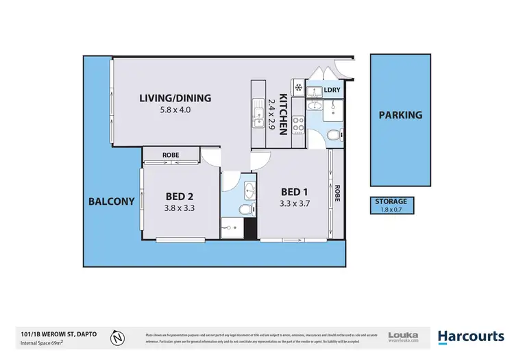 Floorplan of Homely unit listing, 101/1B Werowi Street, Dapto NSW 2530