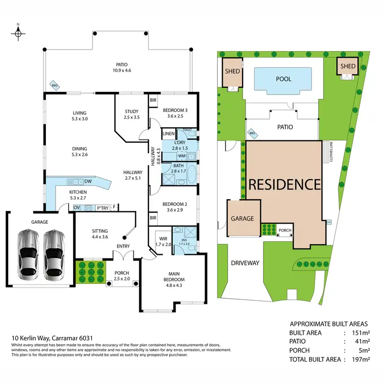 Floorplan of Homely house listing, 10 Kerlin Way, Carramar WA 6031