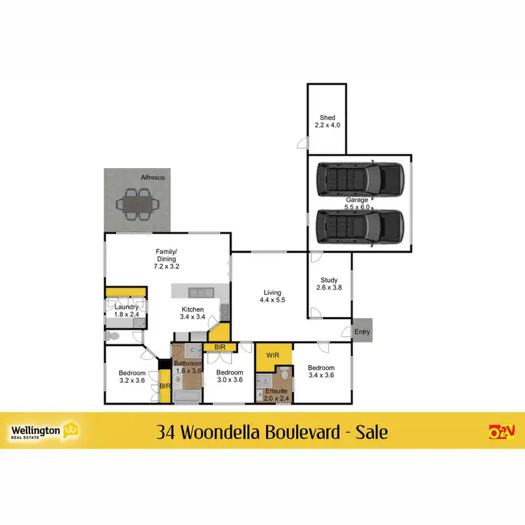 Floorplan of Homely house listing, 34 Woondella Boulevard, Sale VIC 3850