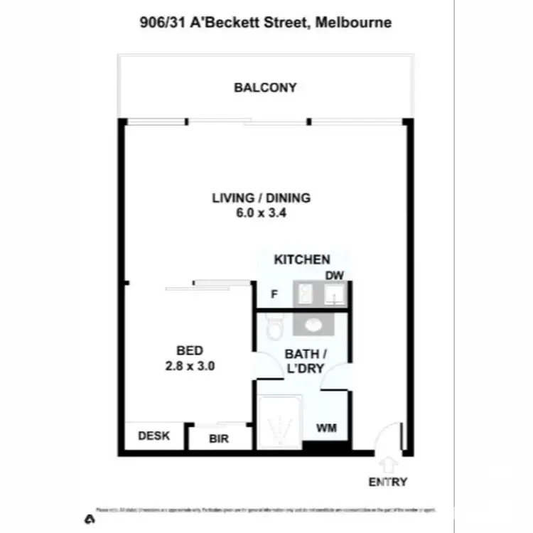 Floorplan of Homely apartment listing, 906/31 A'Beckett Street, Melbourne VIC 3000