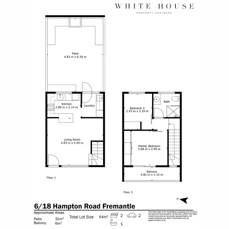 Floorplan of Homely townhouse listing, 6/18 Hampton Road, Fremantle WA 6160