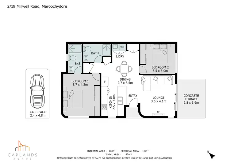 Floorplan of Homely unit listing, 2/19 Millwell Road, Maroochydore QLD 4558