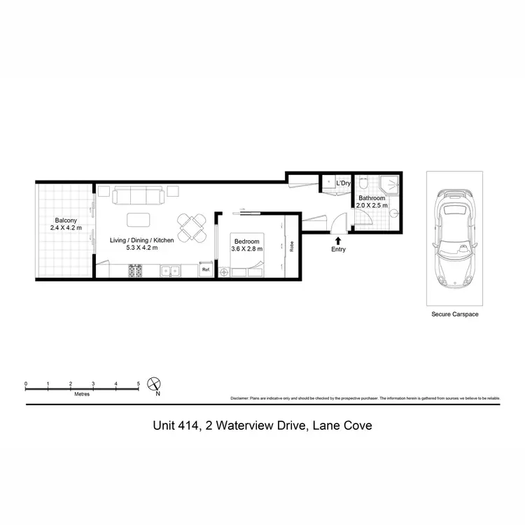 Floorplan of Homely apartment listing, 414/2 Waterview Drive, Lane Cove NSW 2066