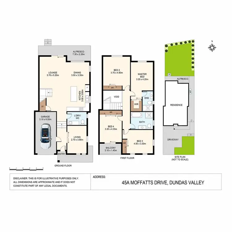 Floorplan of Homely semi-detached listing, 45A Moffatts Drive, Dundas Valley NSW 2117