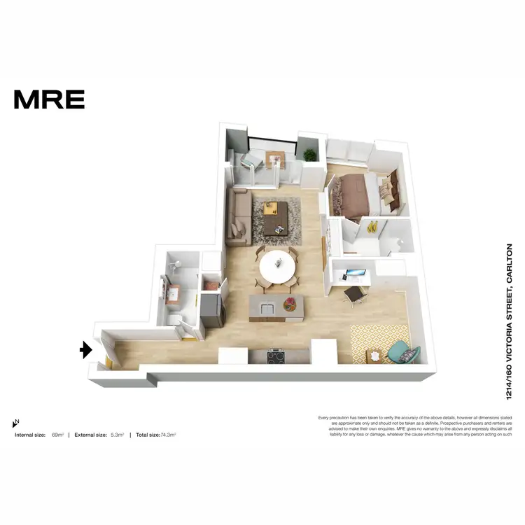 Floorplan of Homely apartment listing, 1214/160 Victoria Street, Carlton VIC 3053