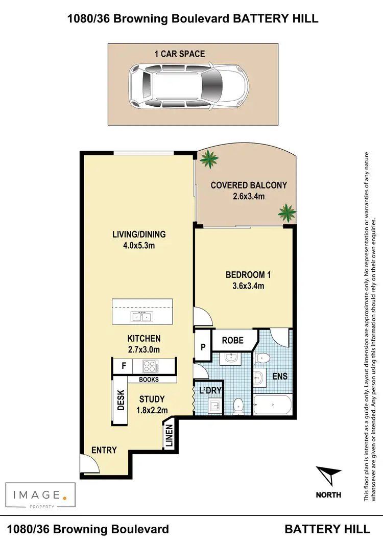 Floorplan of Homely unit listing, 1080/36 Browning Boulevard, Battery Hill QLD 4551